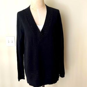 💯% CASHMERE BLACK SEQUIN SWEATER
